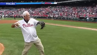 Action News anchor Jim Gardner throws out first pitch at Phillies games