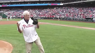 Action News anchor Jim Gardner throws out first pitch at Phillies games