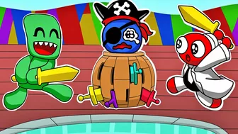 Rainbow Friends Play Pop up Pirate !!! | Roblox Rainbow Friends Animation