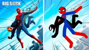 Spiderman vs Stickman | Stickman Dismounting funny moments | Best Falls