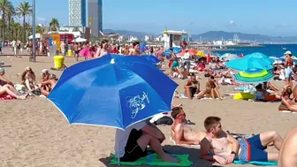 Barcelona beach walk, beach Sant Sebastia