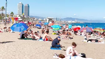 Barcelona beach walk, beach Sant Sebastia