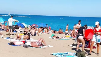 Barcelona beach walk, beach Sant Sebastia