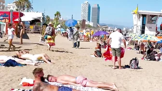 Barcelona beach walk, beach Sant Sebastia