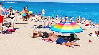 Barcelona beach walk, beach Sant Sebastia