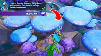 Land at Groovy Grove or Fungi Farm and travel to The Glow in a single match - Week 12 Quest Fortnite