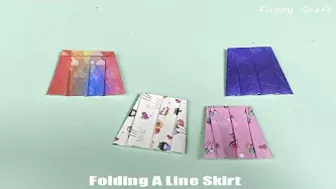 How To Make Origami A Line Skirt Easily | DIY With Funny Fingers