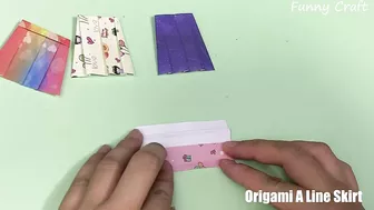 How To Make Origami A Line Skirt Easily | DIY With Funny Fingers