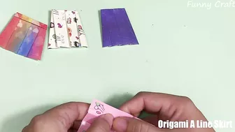 How To Make Origami A Line Skirt Easily | DIY With Funny Fingers