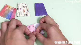 How To Make Origami A Line Skirt Easily | DIY With Funny Fingers