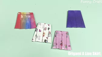 How To Make Origami A Line Skirt Easily | DIY With Funny Fingers