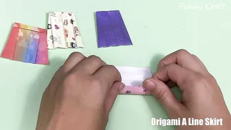 How To Make Origami A Line Skirt Easily | DIY With Funny Fingers