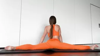 stretch for the legs. split stretching and medium splits. flexible yoga and contortion