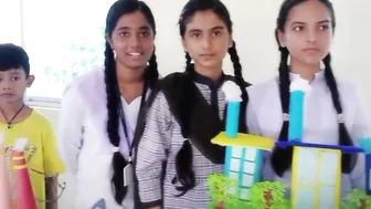 Attractive models made by students in science exhibition.