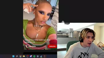 xQc reacts to Doja Cat shaving her eyebrows on Instagram Live