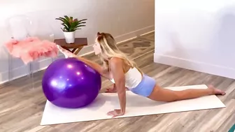 Splits with a Ball to Increase Mobility and Flexibility. Stretching, Strengthening Drills, Yoga