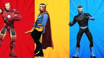 SUPERHERO COLOR DANCE CHALLENGE Ironman vs Doctor Strange vs Mr Fantastic