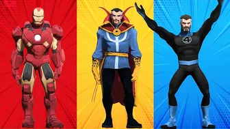 SUPERHERO COLOR DANCE CHALLENGE Ironman vs Doctor Strange vs Mr Fantastic