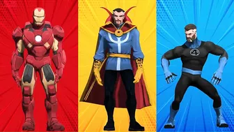 SUPERHERO COLOR DANCE CHALLENGE Ironman vs Doctor Strange vs Mr Fantastic