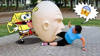 Spongebob Messing Around With Statues ???? Spongebob in Real Life | Funny Fails Video