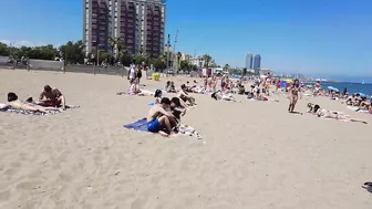 Beach walking - Barcelona Spain - Sant Miquel Beach - August 2022