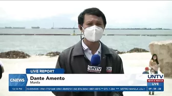 Tambak na basura, naipon sa dolomite beach sa Manila Bay matapos ang bagyo