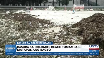 Tambak na basura, naipon sa dolomite beach sa Manila Bay matapos ang bagyo