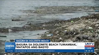 Tambak na basura, naipon sa dolomite beach sa Manila Bay matapos ang bagyo