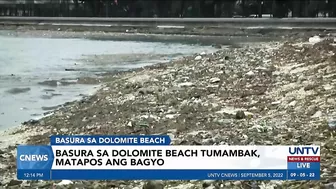 Tambak na basura, naipon sa dolomite beach sa Manila Bay matapos ang bagyo