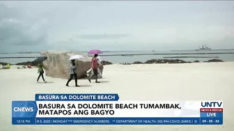 Tambak na basura, naipon sa dolomite beach sa Manila Bay matapos ang bagyo