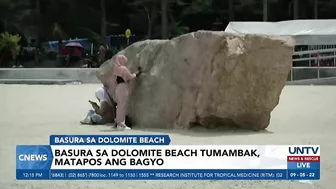 Tambak na basura, naipon sa dolomite beach sa Manila Bay matapos ang bagyo