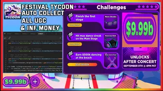 Event Roblox FESTIVAL TYCOON Script - INF Money | Auto Build Free UGC