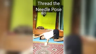 Thread The Needle | Upper Back Pain | #yogaandfitnesswithshiva #yoga #workout #shorts #youtube