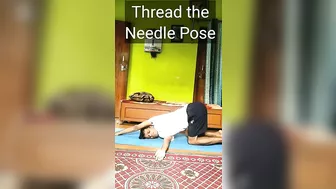 Thread The Needle | Upper Back Pain | #yogaandfitnesswithshiva #yoga #workout #shorts #youtube