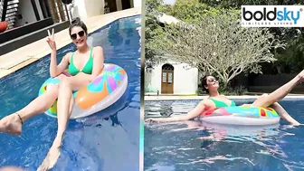 Karishma Tanna Green Bikini Bold Look Viral, पूल साइड... | Boldsky *Entertainment