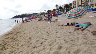 Spain Beach Walking - Lloret de Mar - Spain Holiday, August 2022