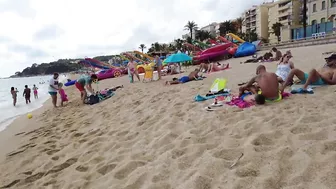 Spain Beach Walking - Lloret de Mar - Spain Holiday, August 2022