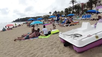 Spain Beach Walking - Lloret de Mar - Spain Holiday, August 2022