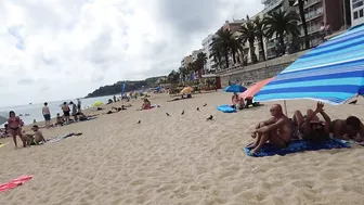 Spain Beach Walking - Lloret de Mar - Spain Holiday, August 2022