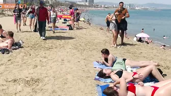 Beach Sant Sebastia, Barcelona beach walk