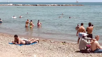 Barcelona beach walk, beach Sant Miquel