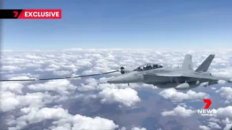 Planes refuelled mid-air in striking end to war games above Queensland | 7NEWS