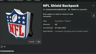 CONSIGUE MOCHILA NFL GRATIS en ROBLOX | EVENTO NFL TYCOON