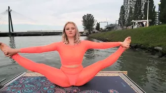 Contortion, gymnastics - Stretches. Yoga poses and oversplit stretching