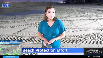 Long Beach crews work to protect beaches during storm