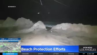 Long Beach crews work to protect beaches during storm