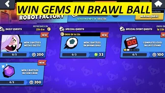 Brawl Stars Win 2 Battles in Brawl Ball and Gets Gems ???? ROBOT FACTORY GIFTS!???? Brawl Star Free GIFTS