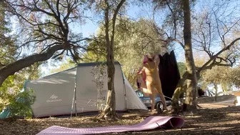 Começando o dia assim! #stretching #ioga #outdooryoga #camping #camp