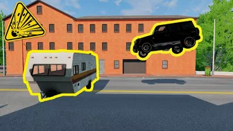 Cars Jumps Into Trailer Compilation | BeamNG Drive