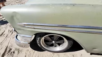 Great 1956 Chevy Bel Air from Slovenia on Roll N Flat Beach Race 2022 Caorle Venice Italy